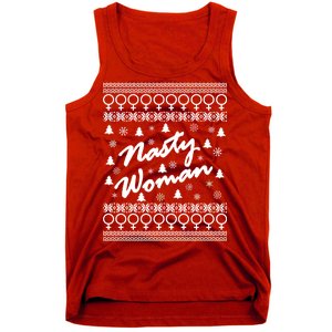 Nasty Woman Ugly Christmas Sweater Design Hillary Clinton Tank Top