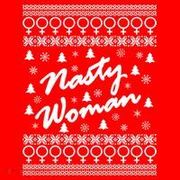 Nasty Woman Ugly Christmas Sweater Design Hillary Clinton Kids T-Shirt