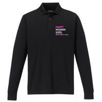 Nasty Women Vote 100 Years of Women's Suffrage Performance Long Sleeve Polo