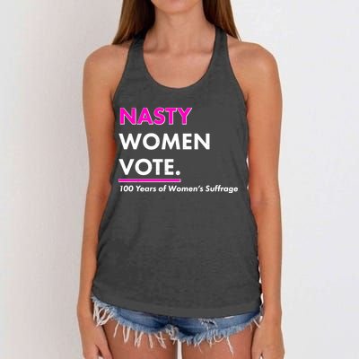 Nasty Women Vote 100 Years of Women's Suffrage Women's Knotted Racerback Tank