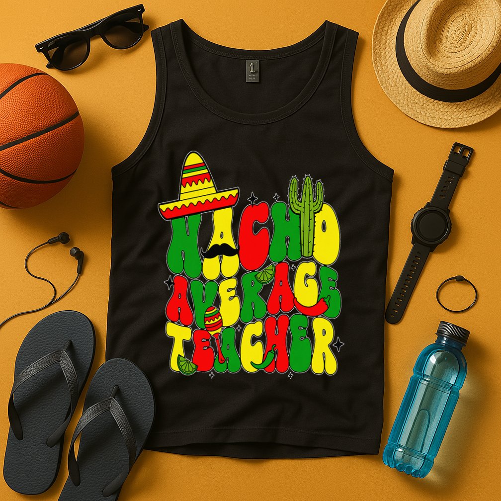 Nacho Average Teacher Apple Cinco De Mayo Teacher Women Tank Top
