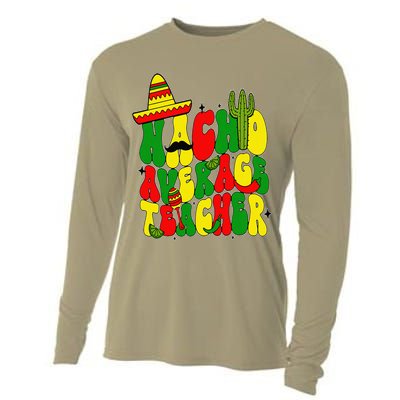 Nacho Average Teacher Apple Cinco De Mayo Teacher Women Cooling Performance Long Sleeve Crew