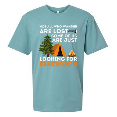 Not All Those Who Wander Are Lost Funny Camping Outdoor Sueded Cloud Jersey T-Shirt