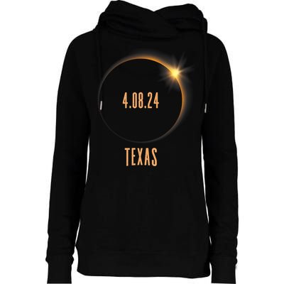 North America Total Solar Eclipse 2024 Texas USA Womens Funnel Neck Pullover Hood