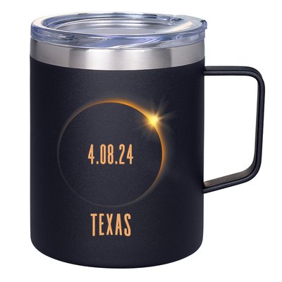 North America Total Solar Eclipse 2024 Texas USA 12oz Stainless Steel Coffee Mug