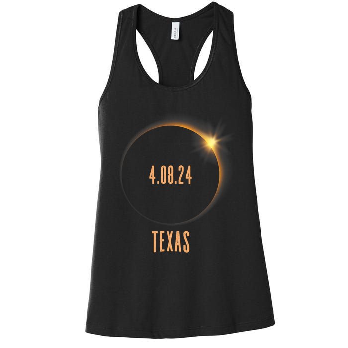 North America Total Solar Eclipse 2024 Texas USA Women's Racerback Tank