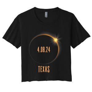 North America Total Solar Eclipse 2024 Texas USA Women's Crop Top Tee