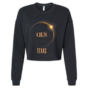 North America Total Solar Eclipse 2024 Texas USA Cropped Pullover Crew