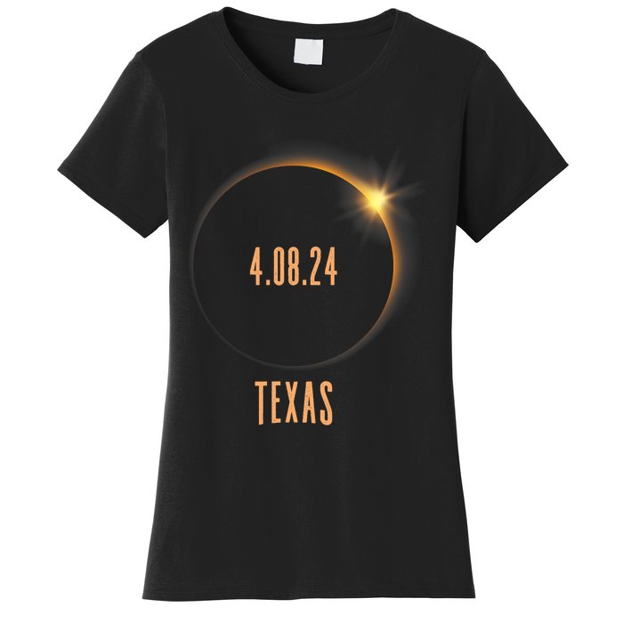 North America Total Solar Eclipse 2024 Texas USA Women's T-Shirt