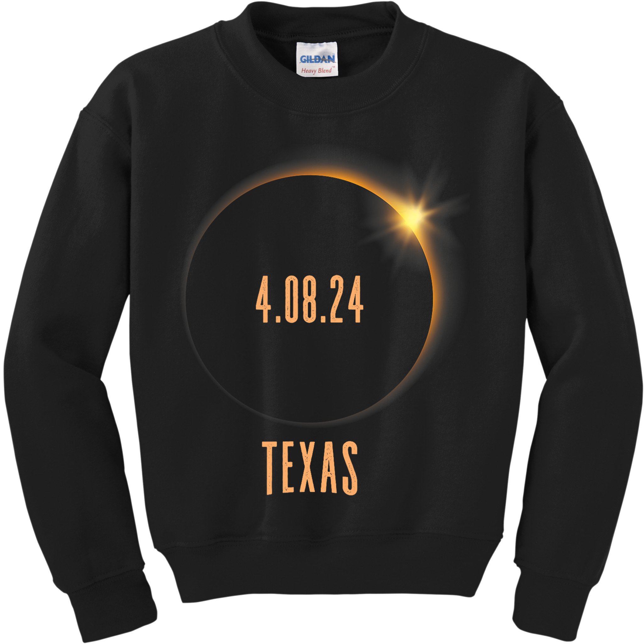North America Total Solar Eclipse 2024 Texas USA Kids Sweatshirt