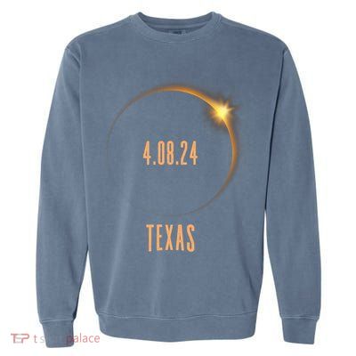 North America Total Solar Eclipse 2024 Texas USA Garment-Dyed Sweatshirt
