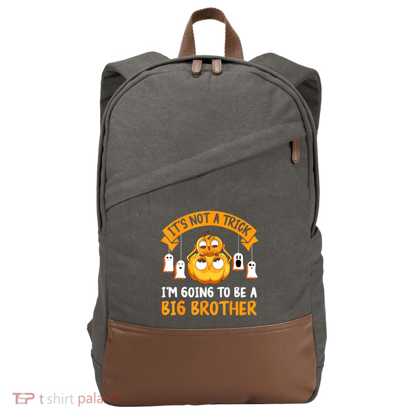 Not A Trick IM Going To Be A Big Brother Again Halloween Cotton Canvas Backpack