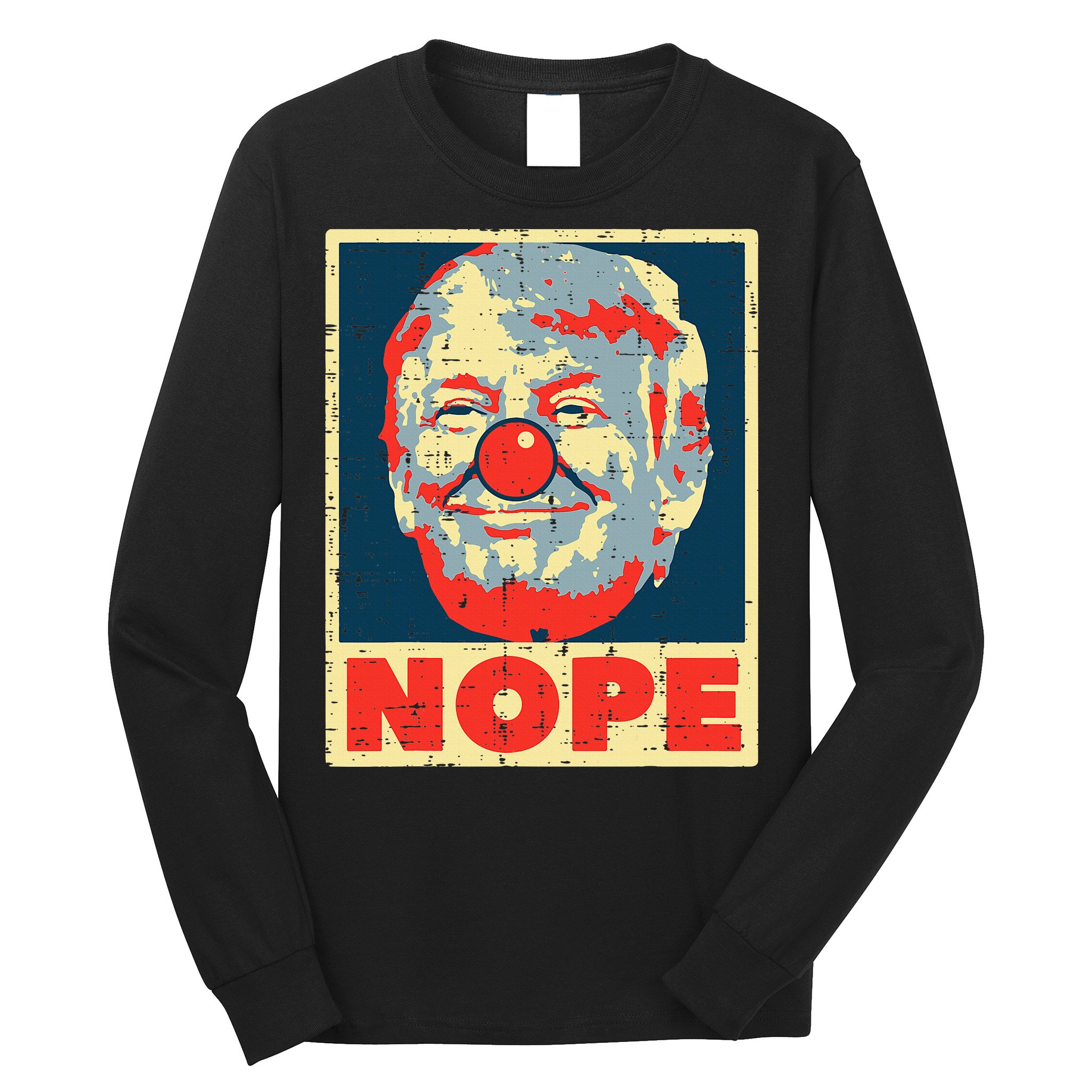 Nope Anti Trump Clown Impeach No Donald Long Sleeve Shirt