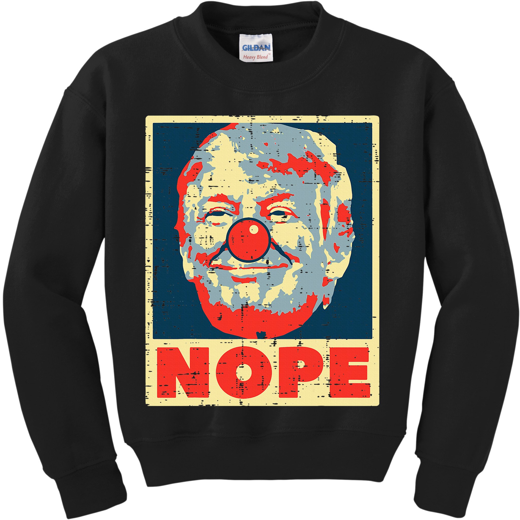 Nope Anti Trump Clown Impeach No Donald Kids Sweatshirt