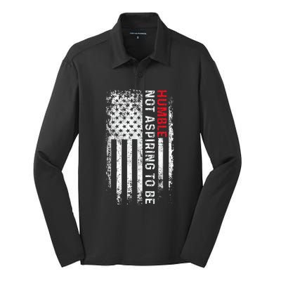 Not Aspiring To Be Humble Feminist Message Silk Touch Performance Long Sleeve Polo