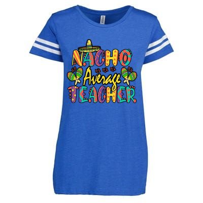 Nacho Average Teacher Cinco De Mayo Mexican Fiesta Funny Enza Ladies Jersey Football T-Shirt