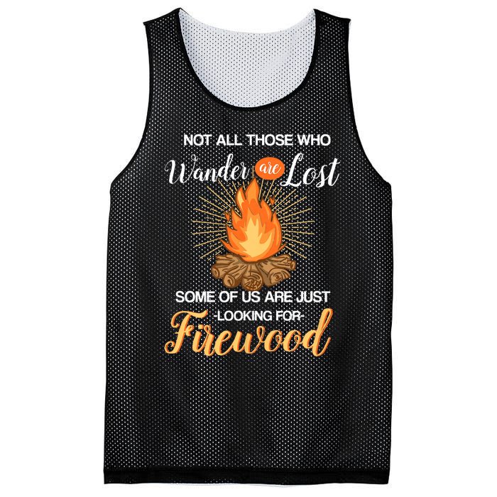 Not All Those Who Wander Are Lost Funny Camping Mesh Reversible Basketball Jersey Tank