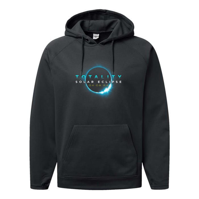 North American Total Solar Eclipse 2024 Totality 04.08.24 Performance Fleece Hoodie