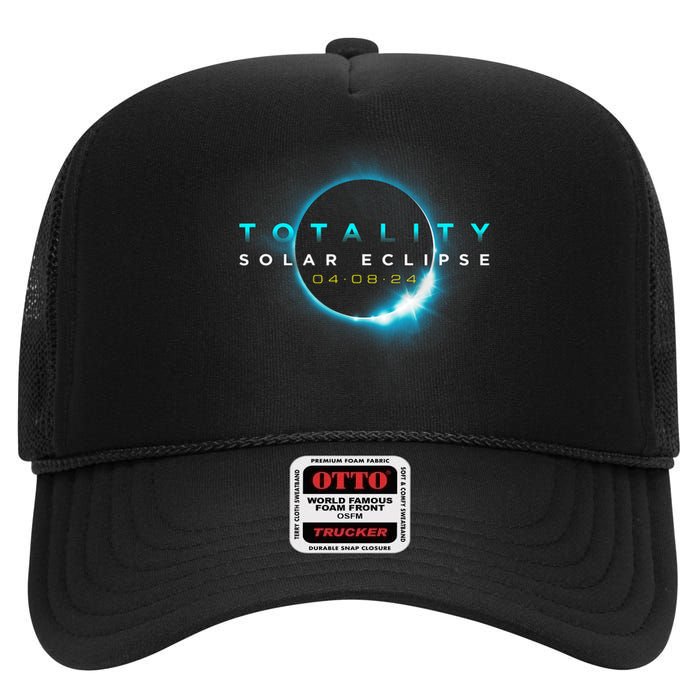 North American Total Solar Eclipse 2024 Totality 04.08.24 High Crown Mesh Back Trucker Hat