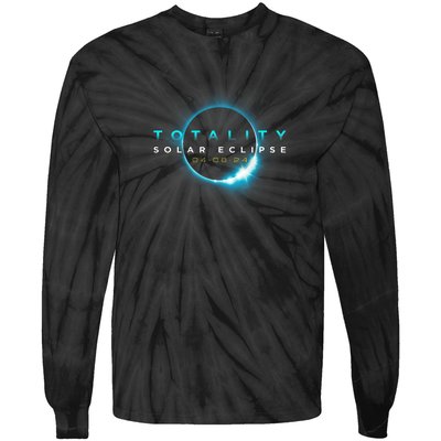 North American Total Solar Eclipse 2024 Totality 04.08.24 Tie-Dye Long Sleeve Shirt