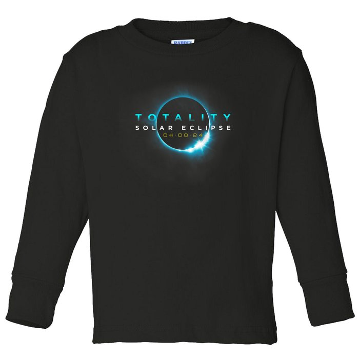 North American Total Solar Eclipse 2024 Totality 04.08.24 Toddler Long Sleeve Shirt