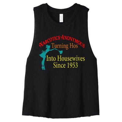 Narcotics Anonymous Turning Hos Into Housewives 1953 Women's Racerback Cropped Tank