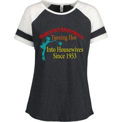 Narcotics Anonymous Turning Hos Into Housewives 1953 Enza Ladies Jersey Colorblock Tee