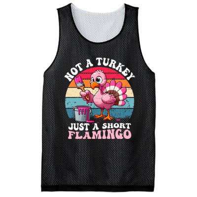 Not A Turkey Just A Short Flamingo Funny Thanksgiving Saying Mesh Reversible Basketball Jersey Tank