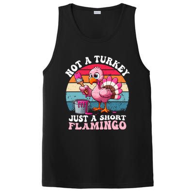 Not A Turkey Just A Short Flamingo Funny Thanksgiving Saying PosiCharge Competitor Tank