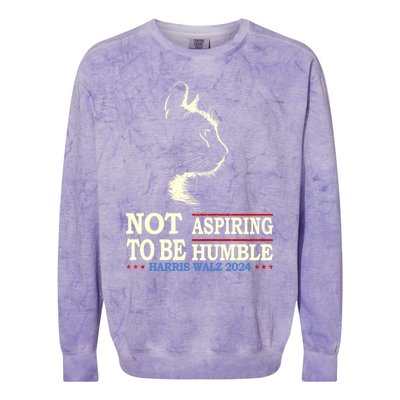 Not Aspiring To Be Humble Cat Lady Kamala Harris Tim Walz 24 Colorblast Crewneck Sweatshirt