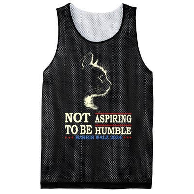 Not Aspiring To Be Humble Cat Lady Kamala Harris Tim Walz 24 Mesh Reversible Basketball Jersey Tank