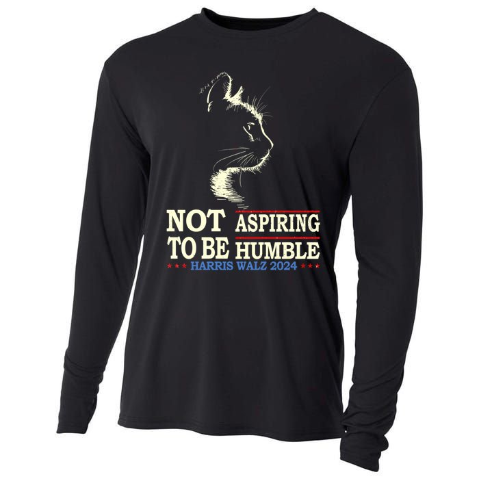 Not Aspiring To Be Humble Cat Lady Kamala Harris Tim Walz 24 Cooling Performance Long Sleeve Crew