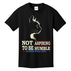 Not Aspiring To Be Humble Cat Lady Kamala Harris Tim Walz 24 Kids T-Shirt