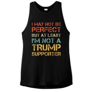 Not A Trump Supporter Funny Anti Trump Vote Ladies PosiCharge Tri-Blend Wicking Tank