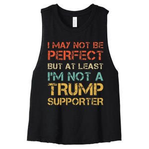 Not A Trump Supporter Funny Anti Trump Vote Women's Racerback Cropped Tank