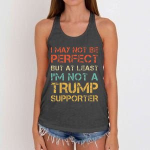 Not A Trump Supporter Funny Anti Trump Vote Women's Knotted Racerback Tank