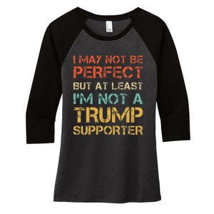 Not A Trump Supporter Funny Anti Trump Vote Women's Tri-Blend 3/4-Sleeve Raglan Shirt