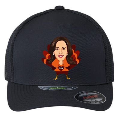 Not A Turkey Funny Thanksgiving Kamala Harris Disguise Meme Flexfit Unipanel Trucker Cap