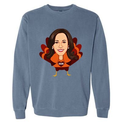 Not A Turkey Funny Thanksgiving Kamala Harris Disguise Meme Garment-Dyed Sweatshirt