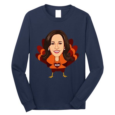 Not A Turkey Funny Thanksgiving Kamala Harris Disguise Meme Long Sleeve Shirt