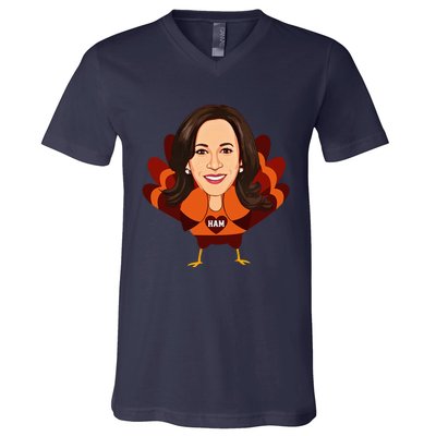 Not A Turkey Funny Thanksgiving Kamala Harris Disguise Meme V-Neck T-Shirt