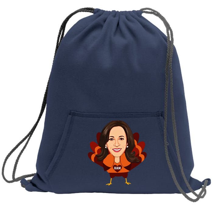 Not A Turkey Funny Thanksgiving Kamala Harris Disguise Meme Sweatshirt Cinch Pack Bag