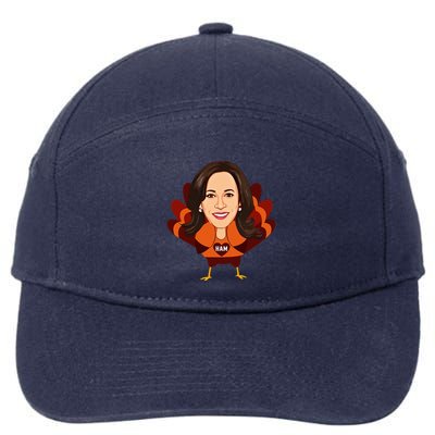 Not A Turkey Funny Thanksgiving Kamala Harris Disguise Meme 7-Panel Snapback Hat