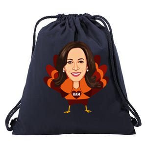 Not A Turkey Funny Thanksgiving Kamala Harris Disguise Meme Drawstring Bag