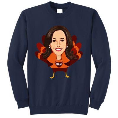 Not A Turkey Funny Thanksgiving Kamala Harris Disguise Meme Tall Sweatshirt