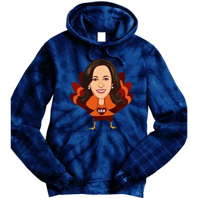 Not A Turkey Funny Thanksgiving Kamala Harris Disguise Meme Tie Dye Hoodie