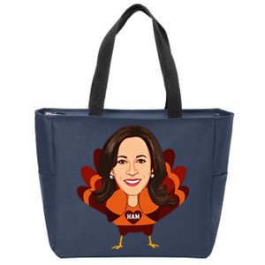 Not A Turkey Funny Thanksgiving Kamala Harris Disguise Meme Zip Tote Bag