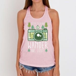 Not All Those Who Wander Are Lost Nature Photography Gift Women's Knotted Racerback Tank