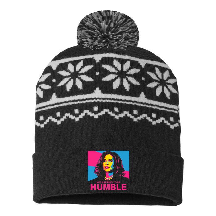 Not Aspiring To Be Humble Kamala Empowering USA-Made Snowflake Beanie