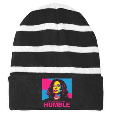 Not Aspiring To Be Humble Kamala Empowering Striped Beanie with Solid Band